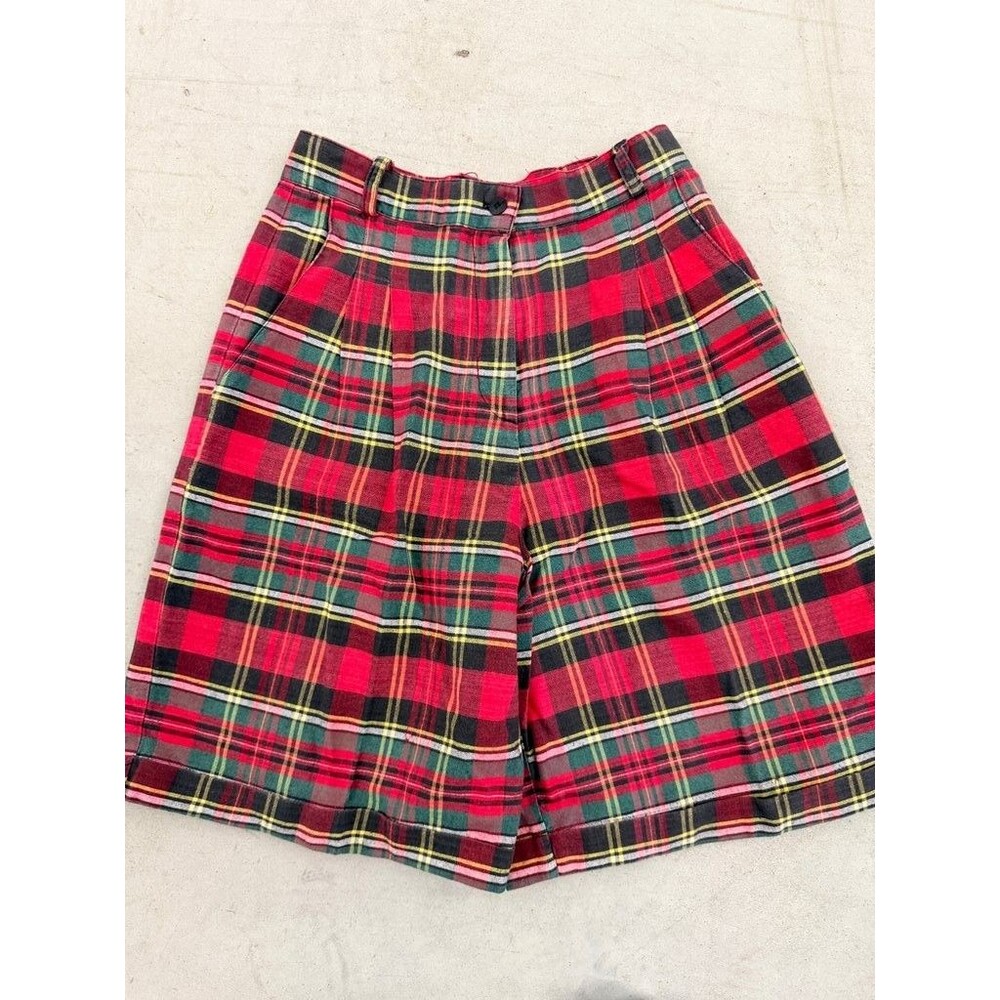 BSO Plaid High-Waisted Shorts - Size 10
